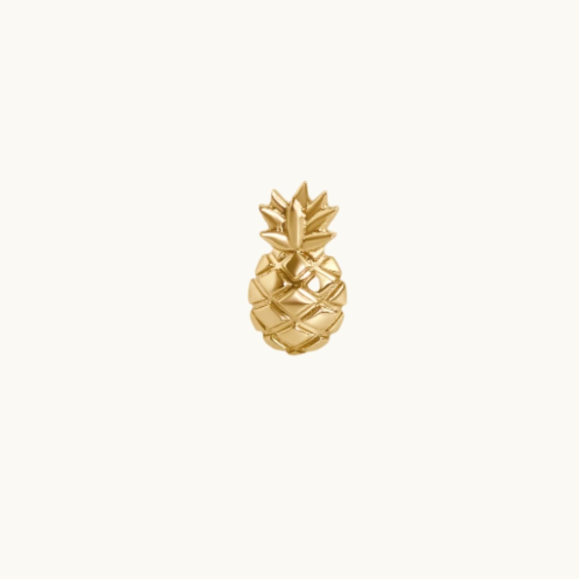 14K Yellow Gold Pineapple Stud