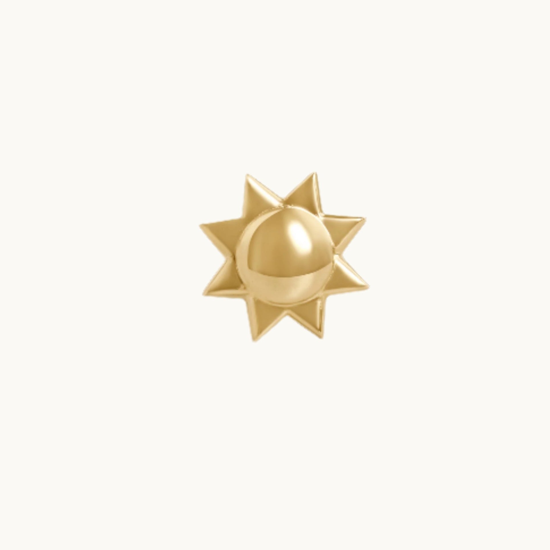 14K Yellow Gold Sun Stud