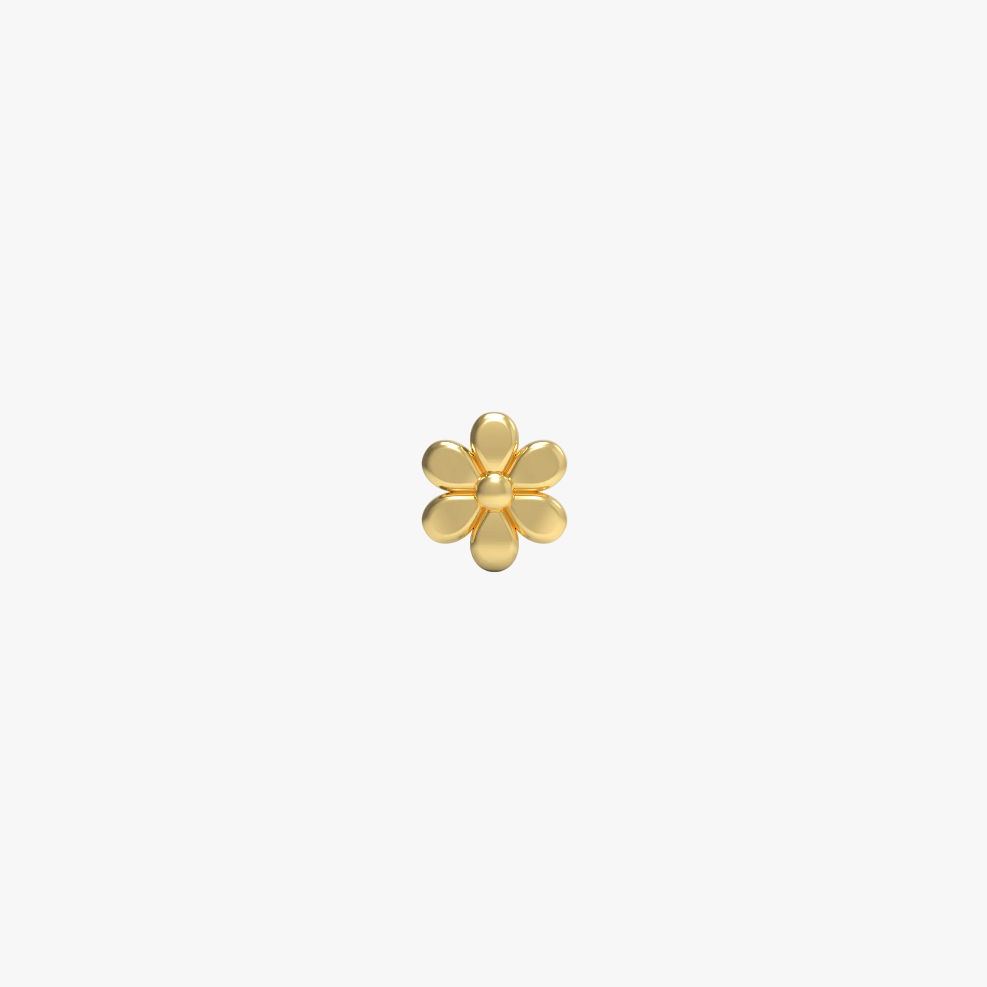 Daisy Stud Earring (Single) - Solid 14k Gold