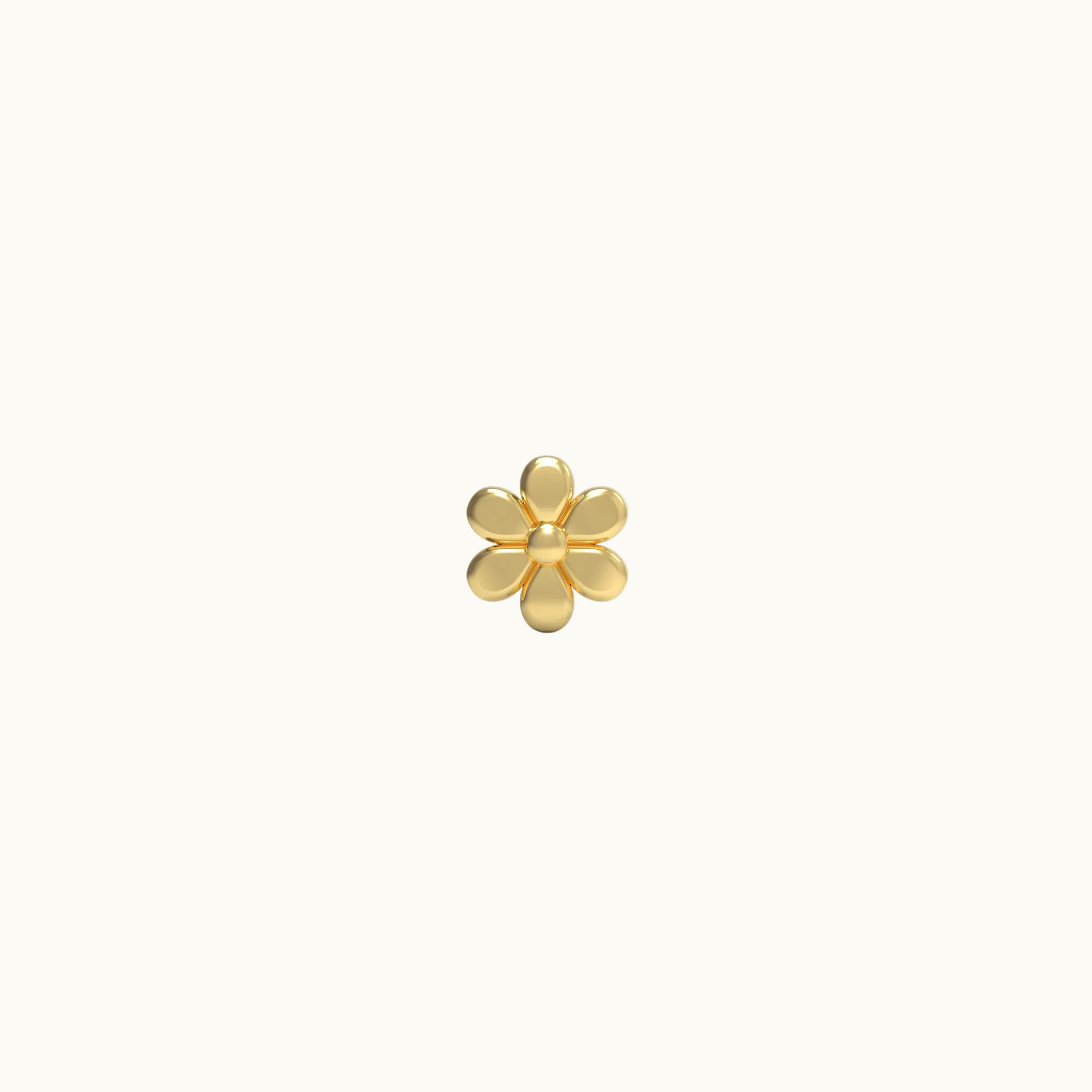Daisy Stud Earring (Single) - Solid 14k Gold