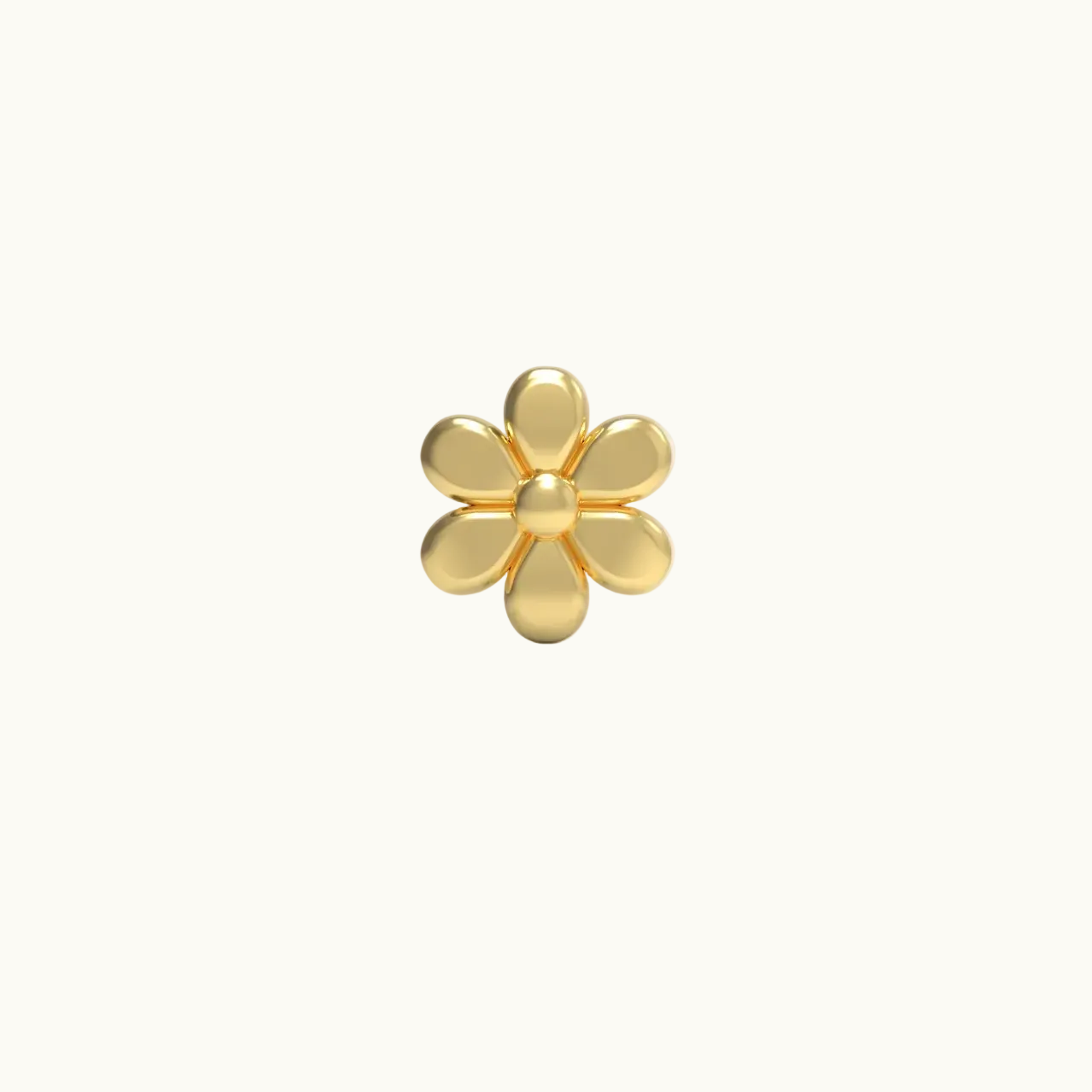 Daisy Stud Earring (Single) - Solid 14k Gold