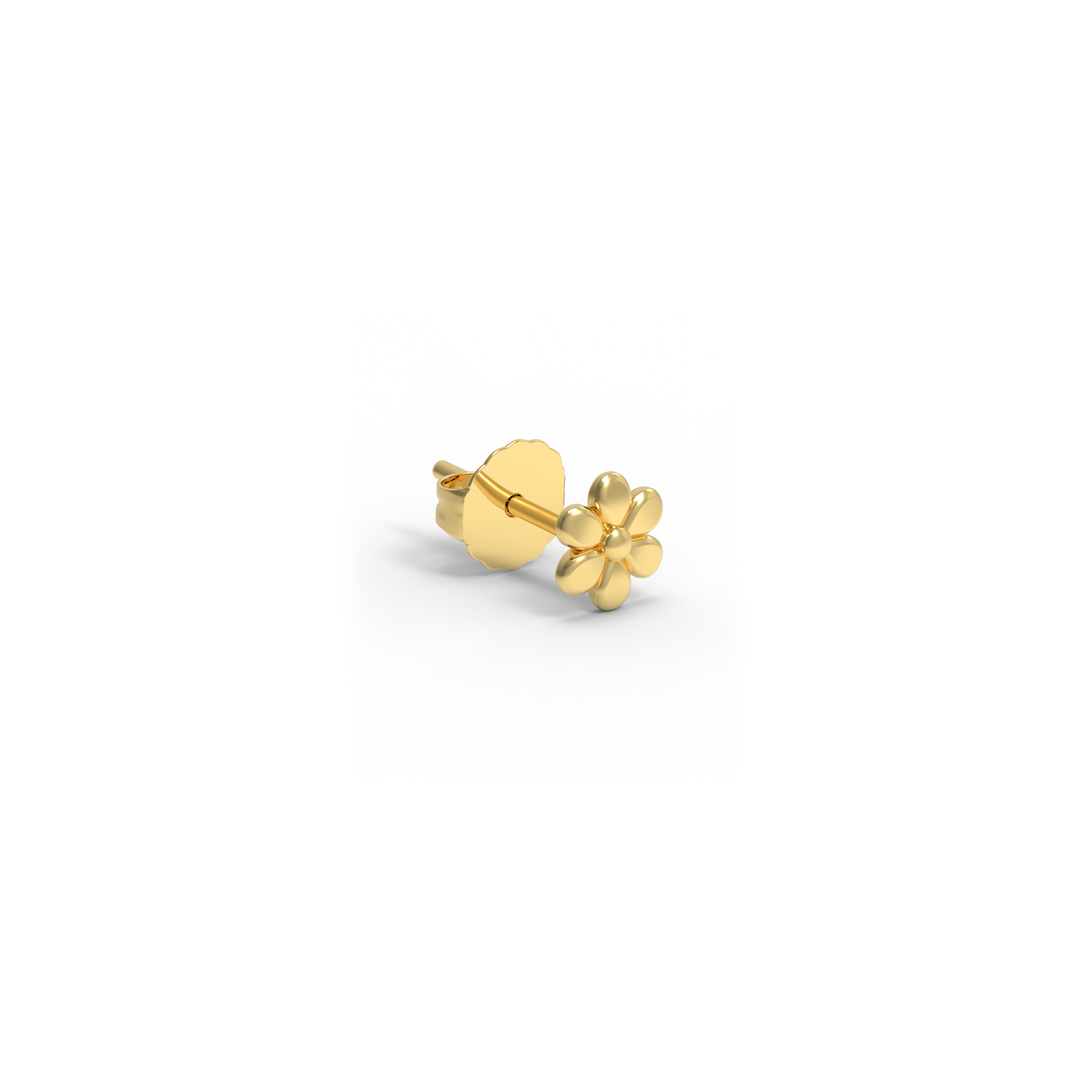 14K Yellow Gold Daisy Stud