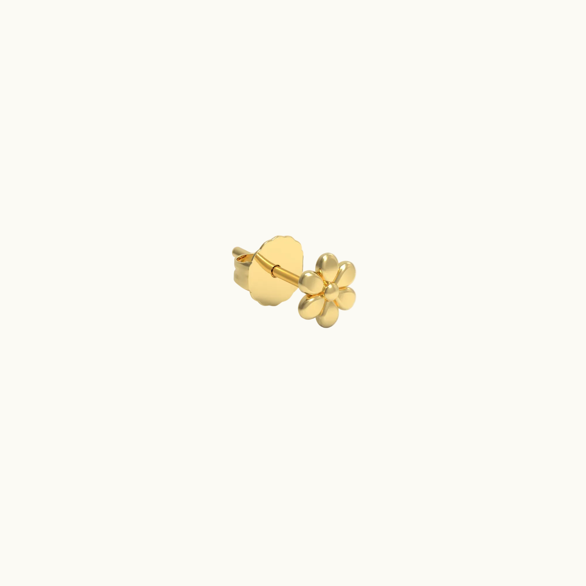 Daisy Stud Earring (Single) - Solid 14k Gold