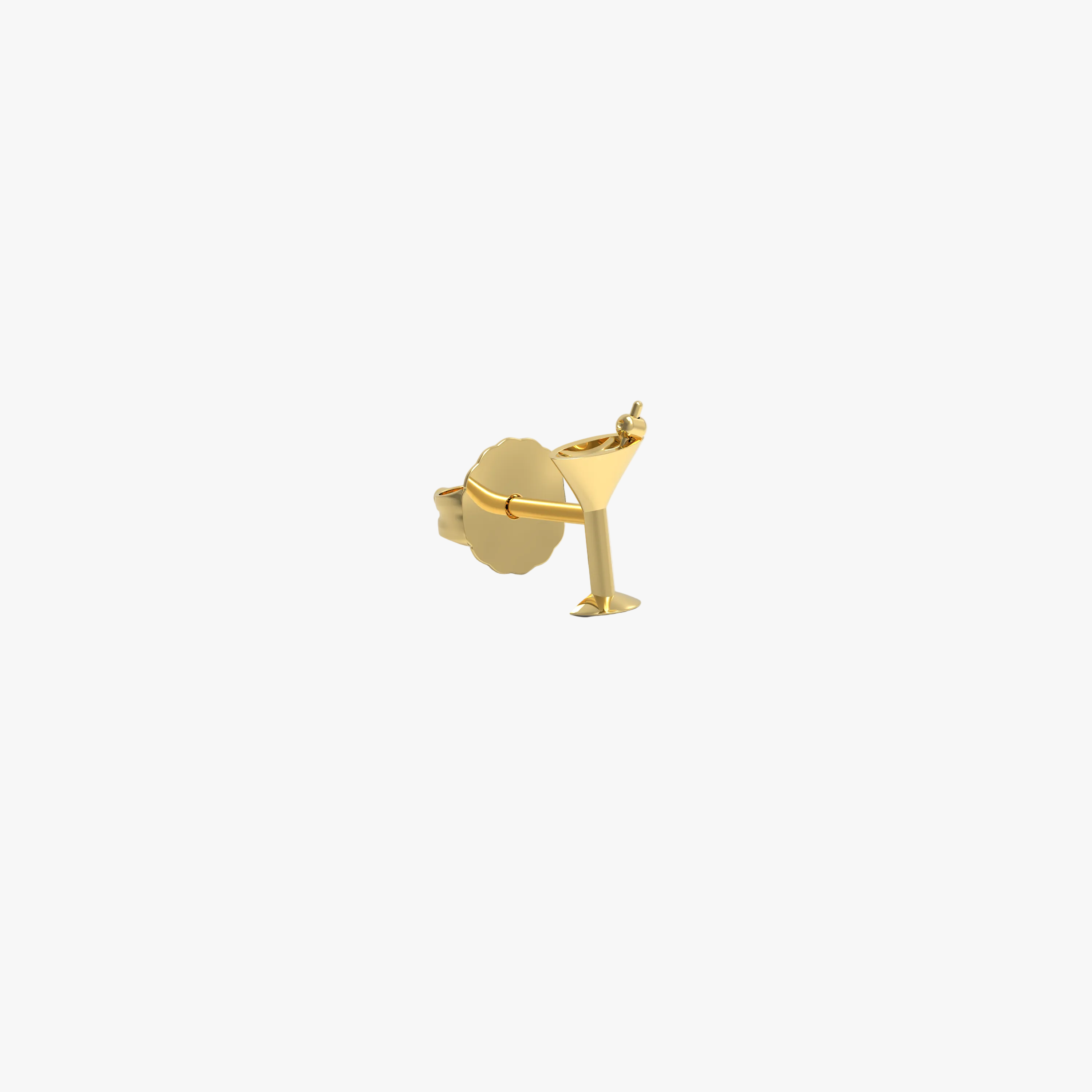 14K Yellow Gold Martini Stud