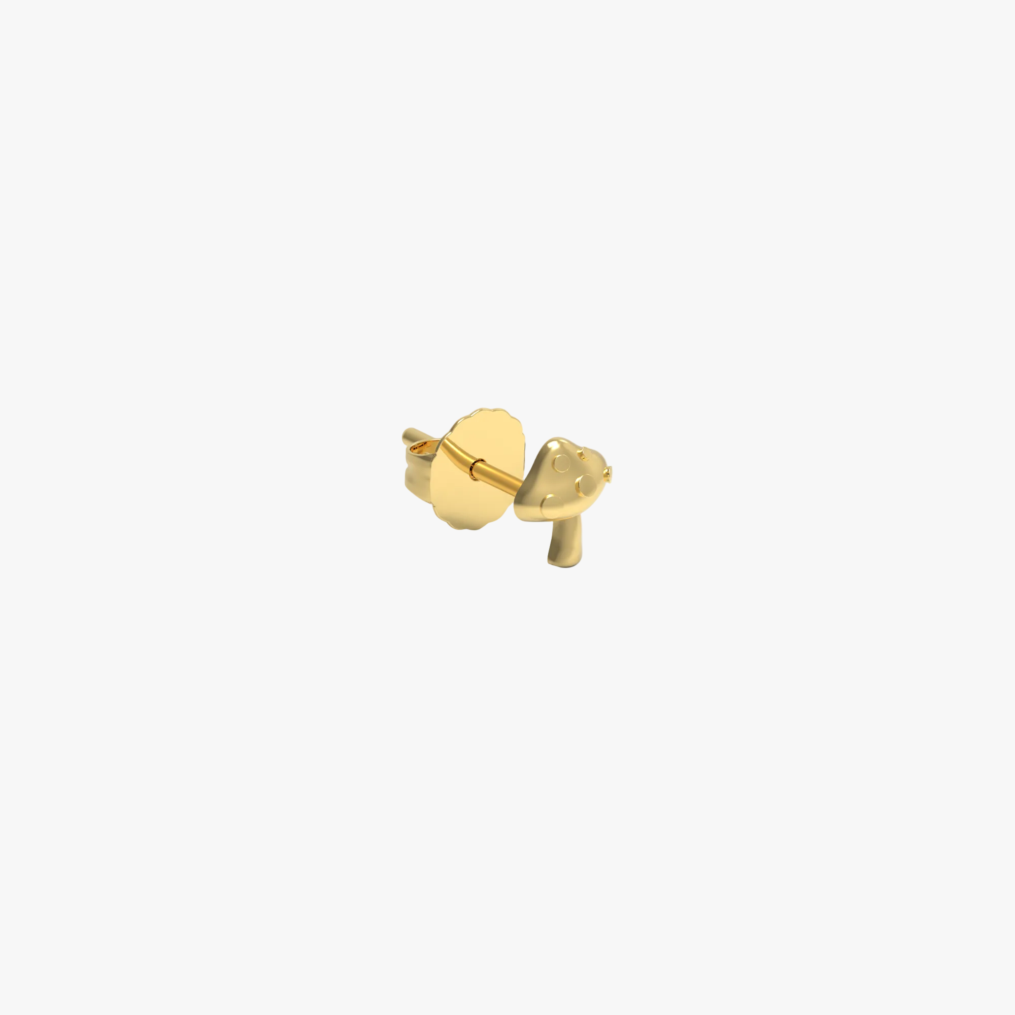 14K Yellow Gold Mushroom Stud