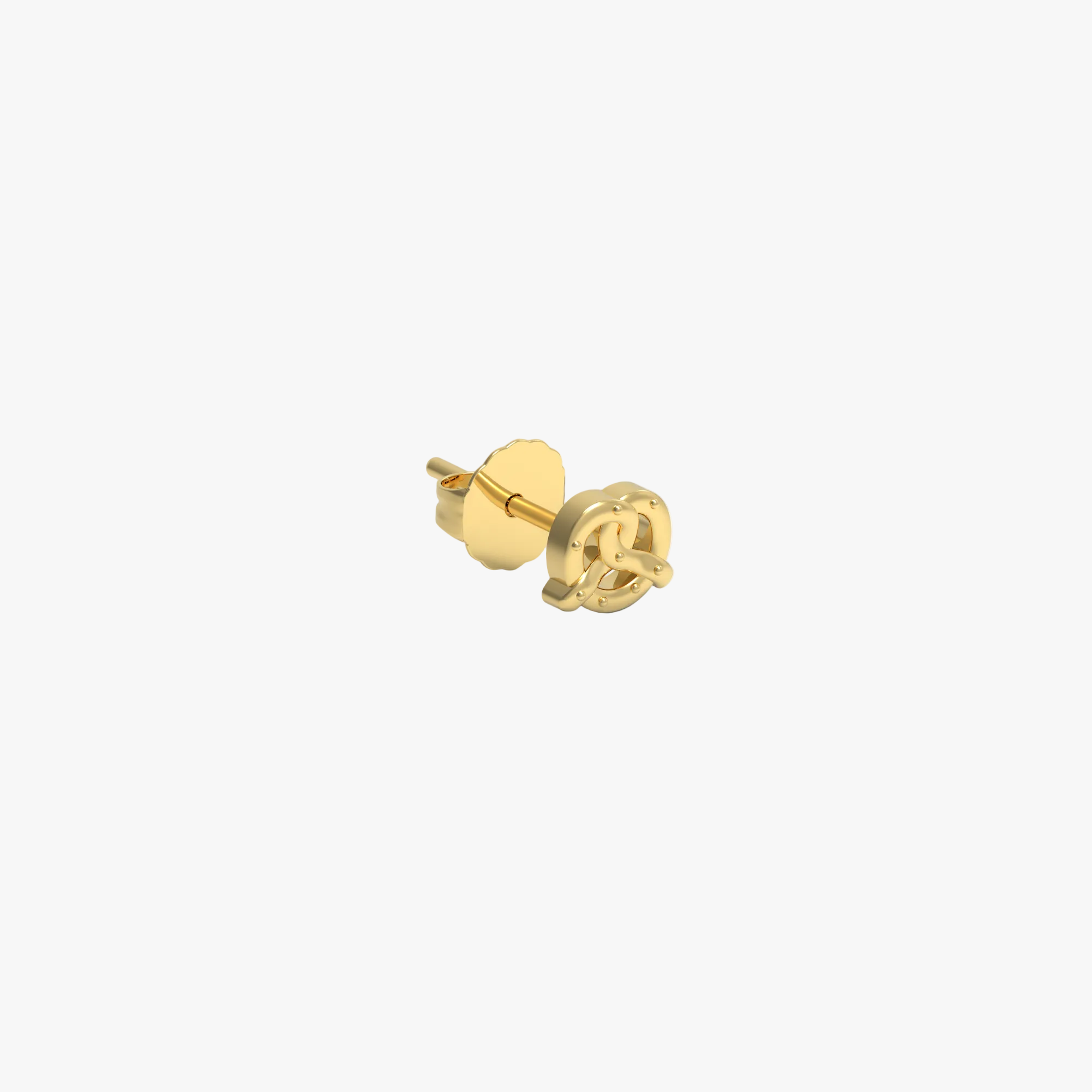 14K Yellow Gold Pretzel Stud