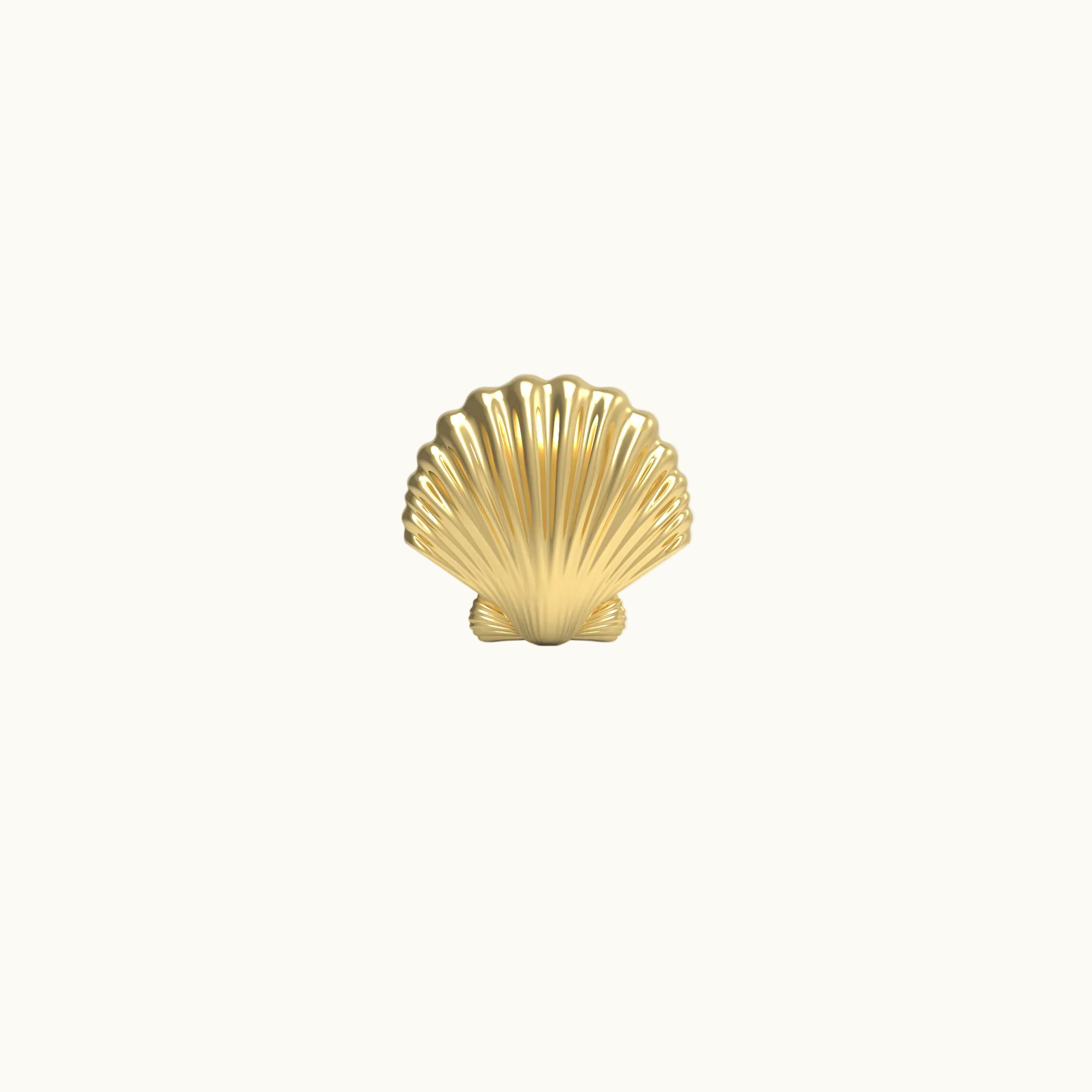 Seashell Stud Earring (Single) - Solid 14k Gold