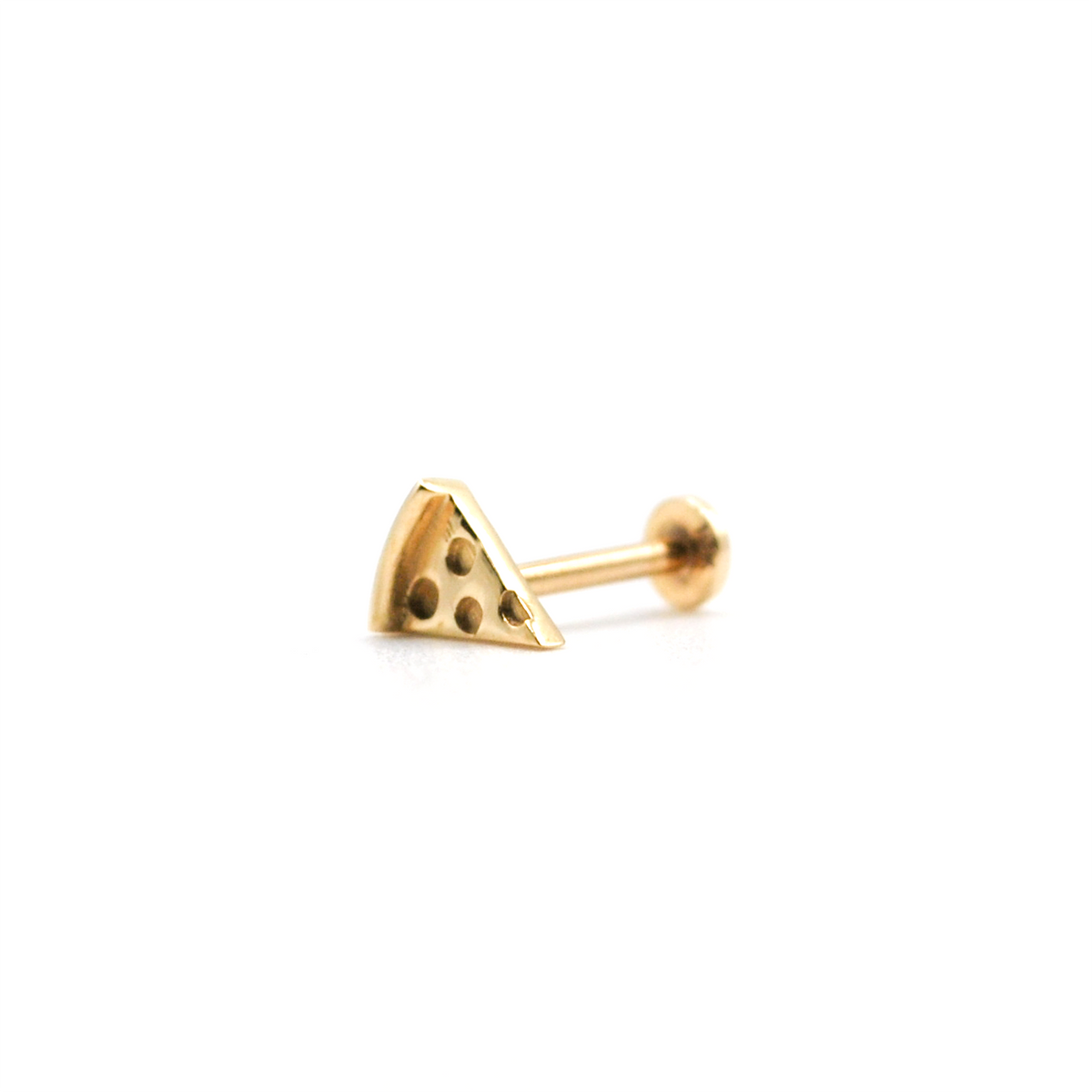 14K yellow gold pizza stud