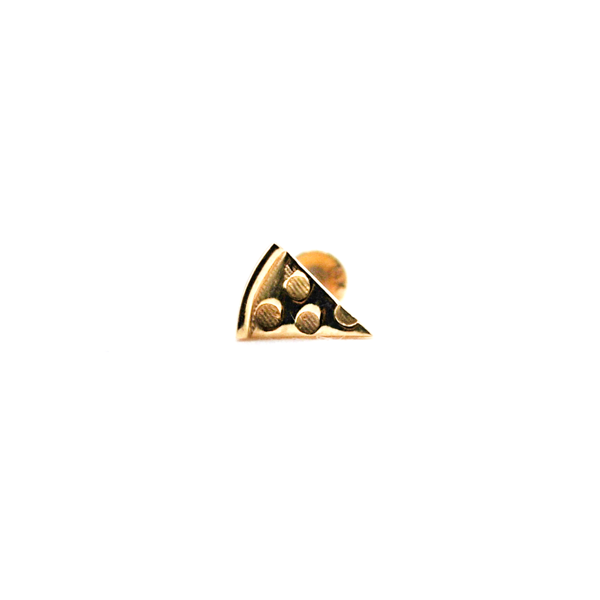 14K yellow gold pizza stud