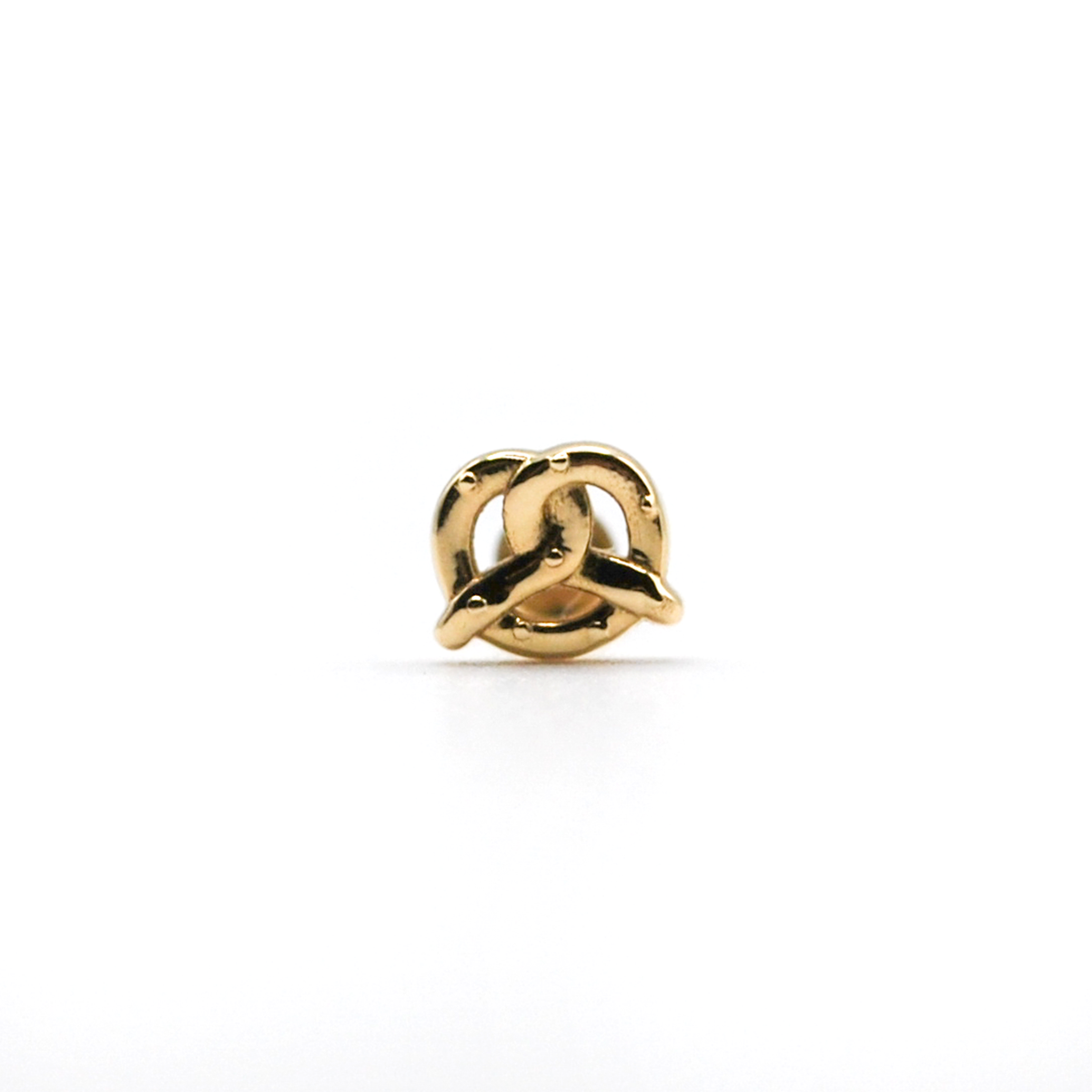 14K yellow gold pretzel stud