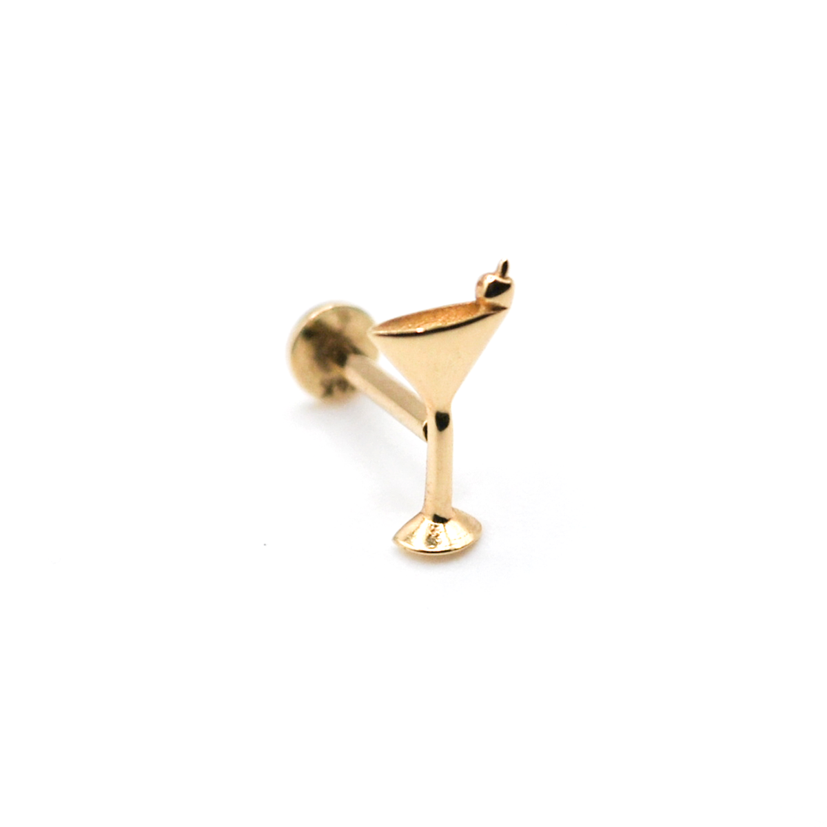 14K yellow gold martini stud