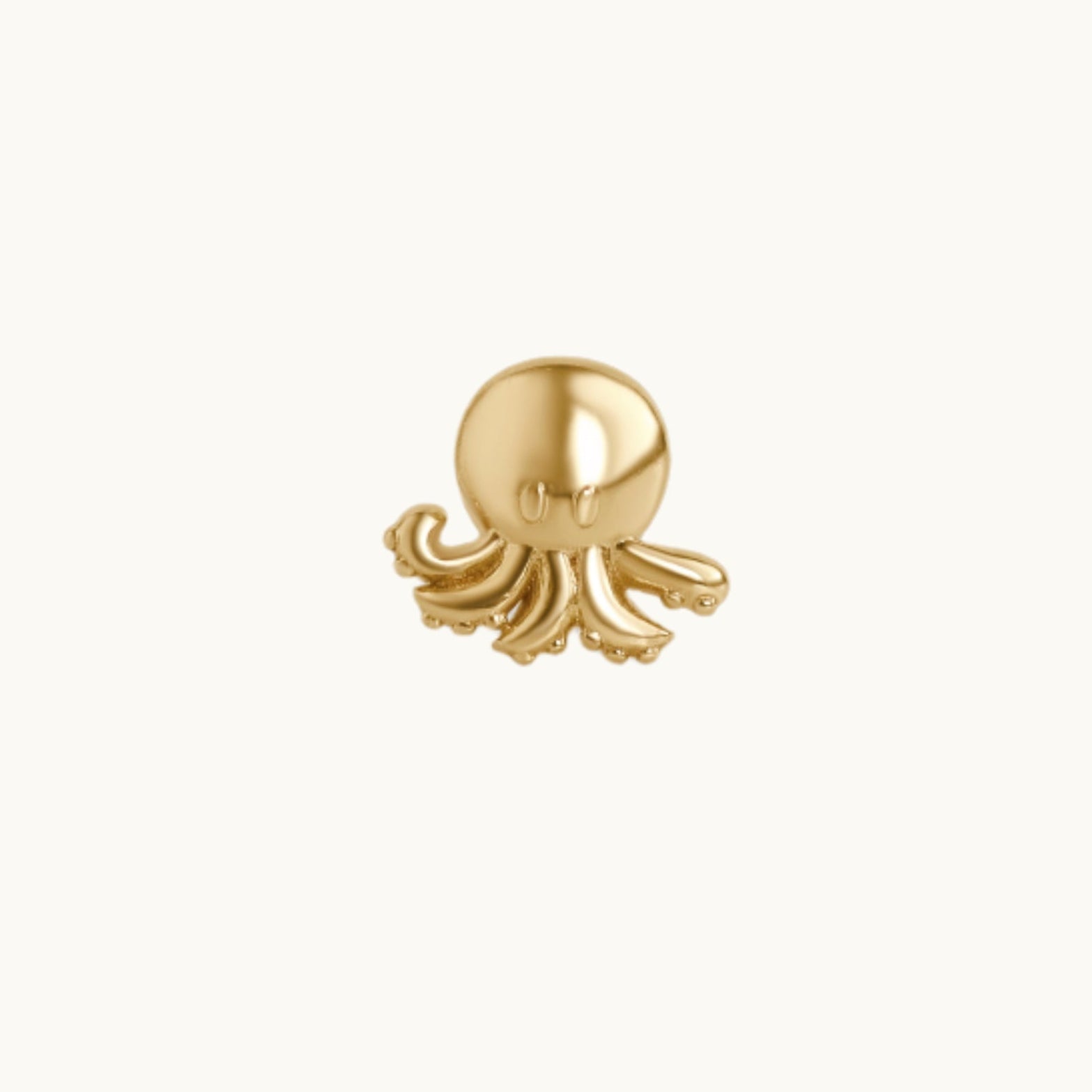 14K Yellow Gold Octopus Stud