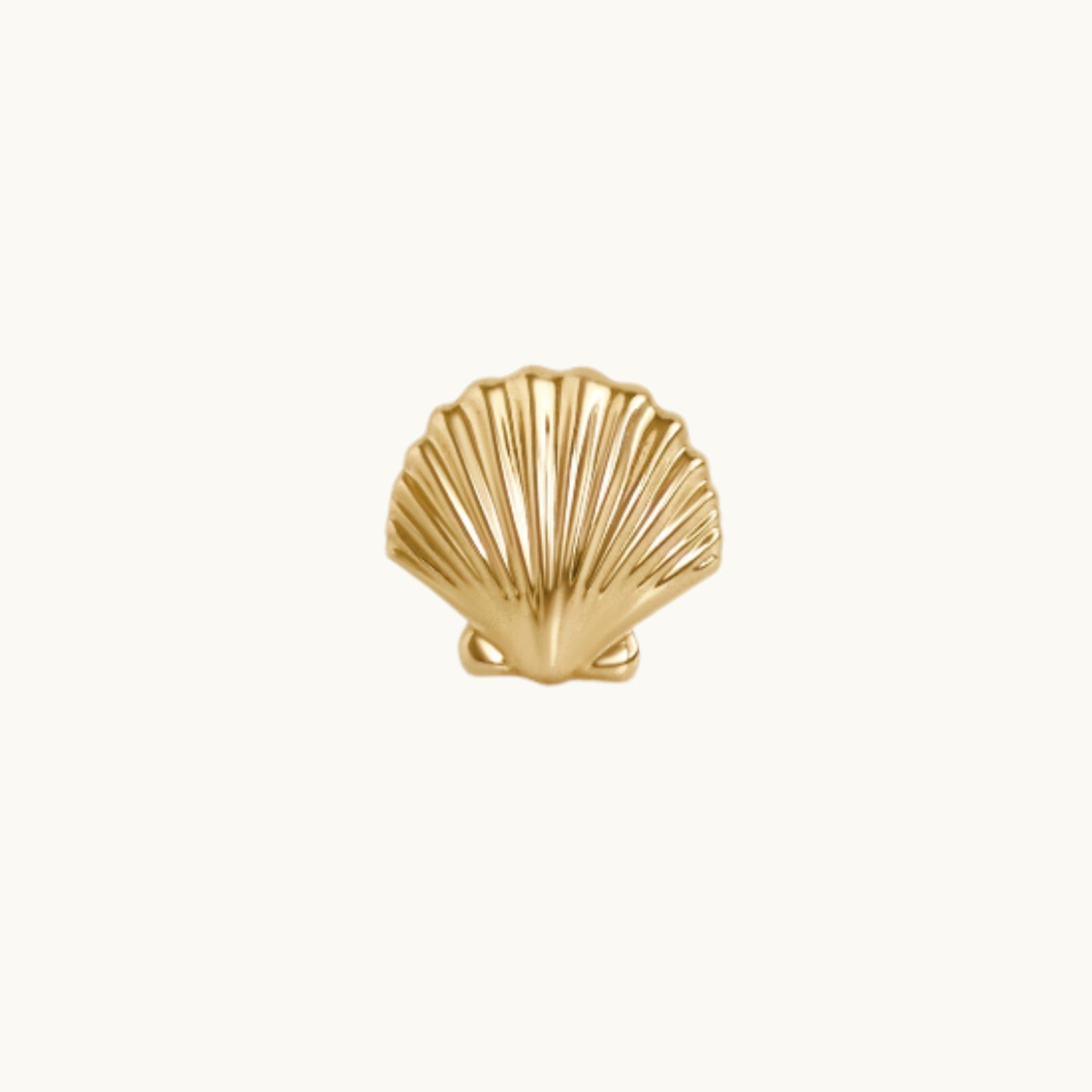 14K Yellow Gold Seashell Stud