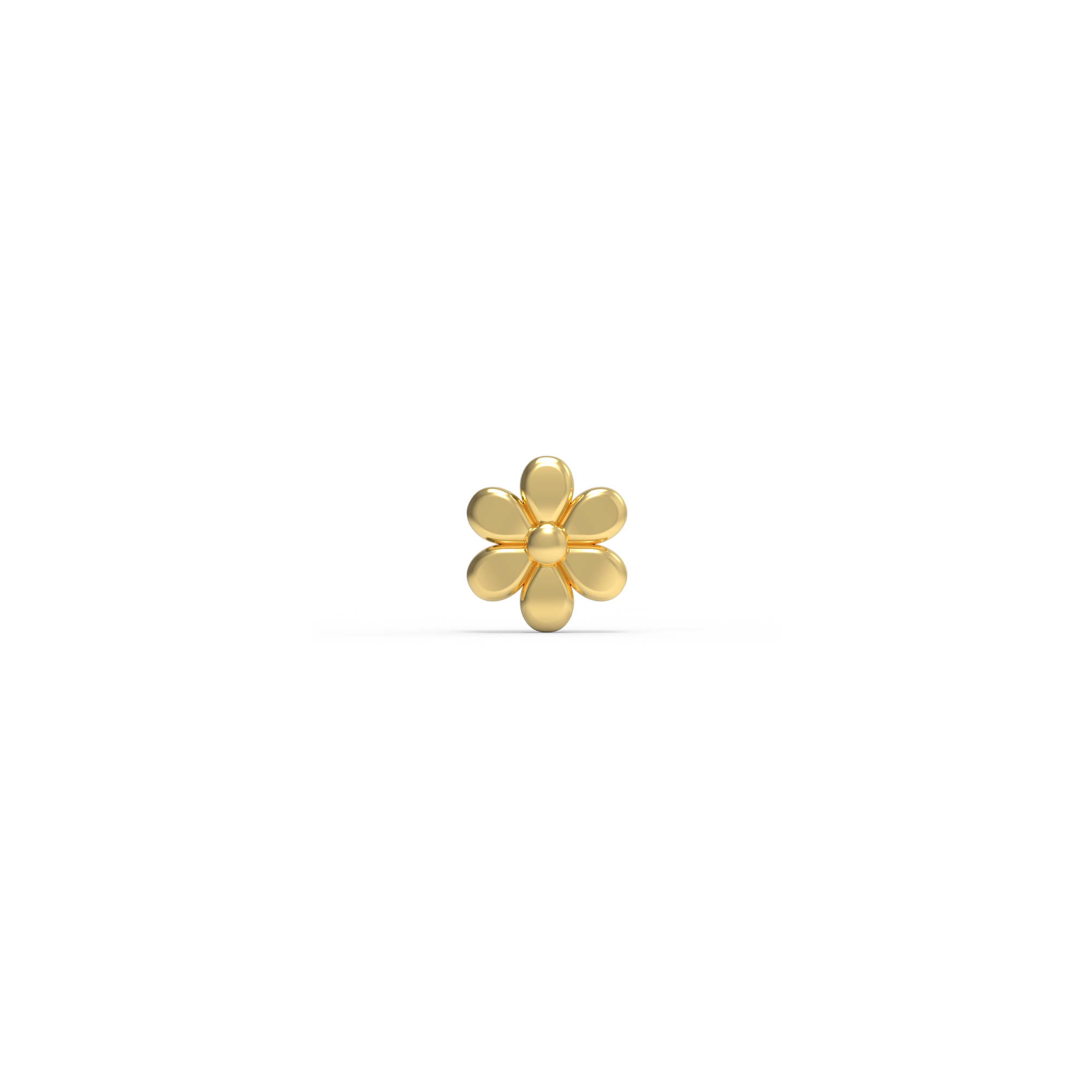 14K Yellow Gold Daisy Stud