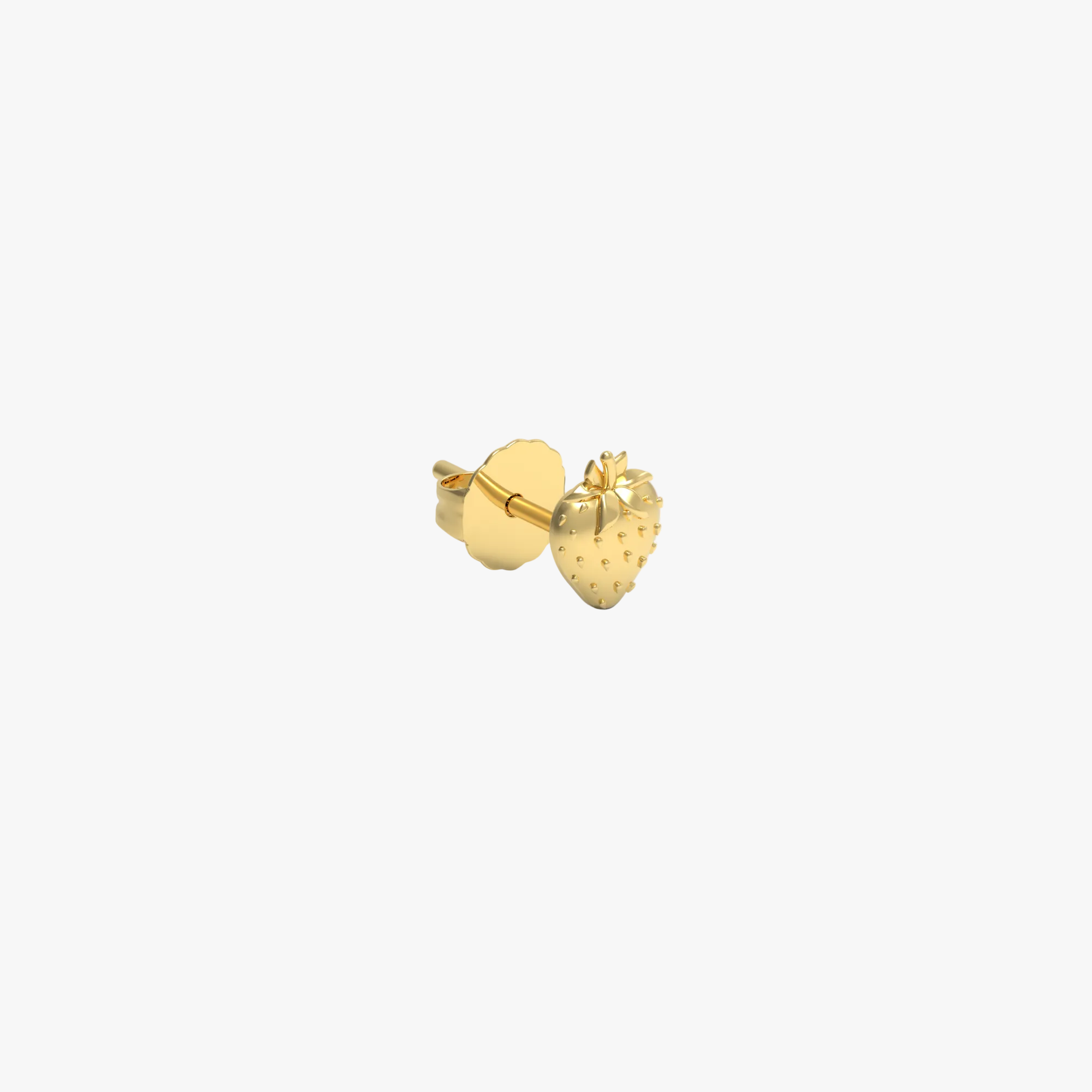 14K Yellow Gold Strawberry Stud